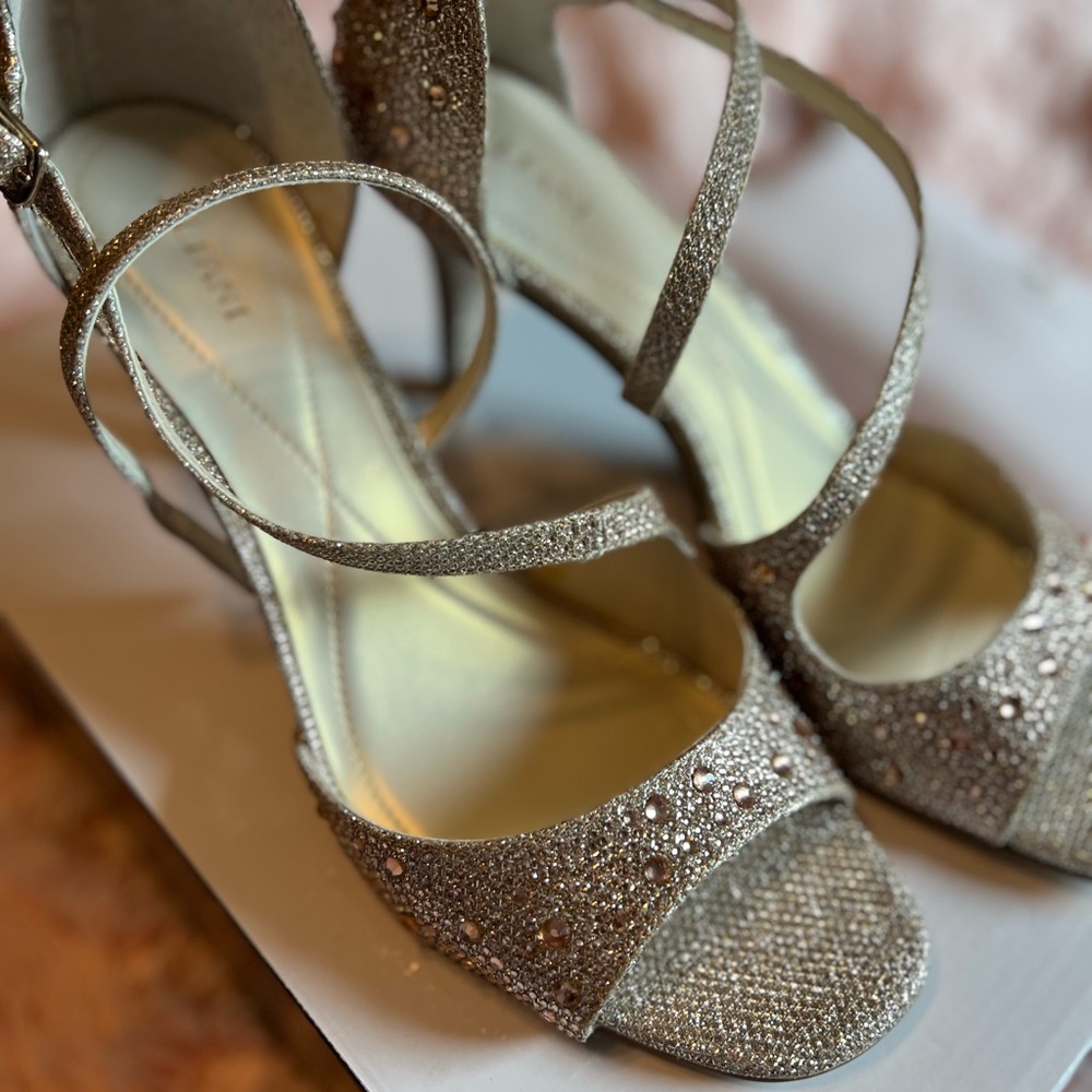 Alfani Glittering Gold Strappy Heels